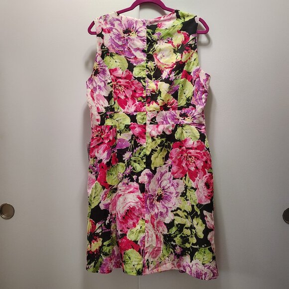 pink floral british tea garden bow-tie sleeveless sundress - Picture 2 of 7